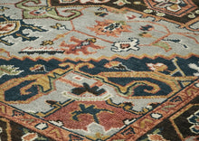 9x12 Slate, Brown, Green Color Hand Knotted Oushak Wool  Oriental Rug