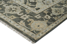 9x12 Gray, Ivory, Tan Color Hand Knotted Oushak Wool Transitional Oriental Rug