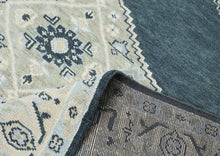 9x12 Gray, Blue, Taupe Color Hand Knotted Oushak Wool  Oriental Rug