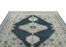 9x12 Gray, Blue, Taupe Color Hand Knotted Oushak Wool  Oriental Rug