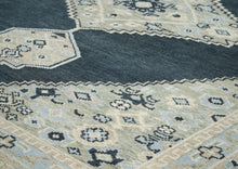 9x12 Gray, Blue, Taupe Color Hand Knotted Oushak Wool  Oriental Rug
