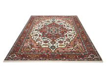 9x12 Ivory, Rose, Rust Color Hand Knotted Oushak Wool  Oriental Rug