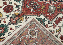 9x12 Ivory, Rose, Rust Color Hand Knotted Oushak Wool  Oriental Rug