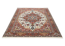9x12 Ivory, Rust, Rose Color Hand Knotted Oushak Wool  Oriental Rug