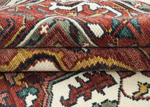 9x12 Ivory, Rust, Rose Color Hand Knotted Oushak Wool  Oriental Rug