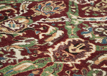 9x12 Rust, Lime, Ivory Color Hand Knotted Oushak Wool Transitional Oriental Rug