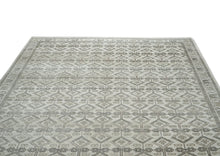 9x12 Gray, Beige, Multi Color Hand Knotted Oushak Wool Transitional Oriental Rug