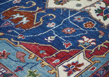 9x12 Navy, Burnt Orange, Ivory Color Hand Knotted Oushak Wool  Oriental Rug