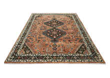 9x12 Peach, Green, Brown Color Hand Knotted Oushak Wool Southwestern Oriental Rug