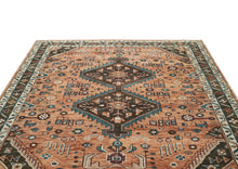 9x12 Peach, Green, Brown Color Hand Knotted Oushak Wool Southwestern Oriental Rug