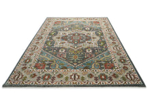 10x14 Gray, Ivory, Brown Color Hand Knotted Oushak Wool  Oriental Rug