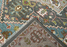 10x14 Gray, Ivory, Brown Color Hand Knotted Oushak Wool  Oriental Rug