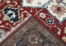 9x12 Rust, Ivory, Blue Color Hand Knotted Oushak Wool  Oriental Rug