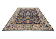 8x10 Navy, Gray, Biege Color Hand Knotted Oushak Wool Arts & Crafts Oriental Rug