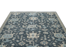 8x10 Slate, Gray, Beige Color Hand Knotted Oushak Wool Arts & Crafts Oriental Rug