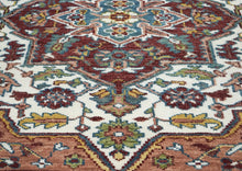 8x10 Ivory, Maroon, Blush Color Hand Knotted Oushak Wool Traditional Oriental Rug