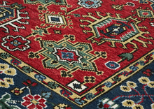8x10 Red, Navy, Gold Color Hand Knotted Oushak Wool Arts & Crafts Oriental Rug