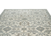 8x10 Ivory, Gray, Beige Color Hand Knotted Oushak Wool Transitional Oriental Rug
