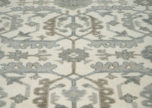 8x10 Ivory, Gray, Beige Color Hand Knotted Oushak Wool Transitional Oriental Rug