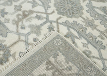 8x10 Ivory, Gray, Beige Color Hand Knotted Oushak Wool Transitional Oriental Rug