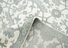 8x10 Ivory, Gray, Beige Color Hand Knotted Oushak Wool Transitional Oriental Rug