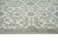 8x10 Ivory, Gray, Beige Color Hand Knotted Oushak Wool Transitional Oriental Rug