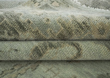 10x14 Gray, Moss, Multi Color Hand Knotted Oushak Wool Transitional Oriental Rug