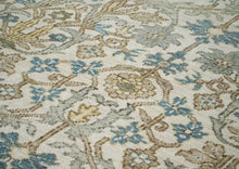 8x10 Beige, Blue, Gray Color Hand Knotted Oushak Wool Transitional Oriental Rug