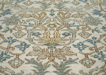 8x10 Beige, Blue, Gray Color Hand Knotted Oushak Wool Transitional Oriental Rug