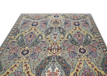 8x10 Gray, Pink, Gold Color Hand Knotted Oushak Wool Arts & Crafts Oriental Rug