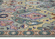8x10 Gray, Pink, Gold Color Hand Knotted Oushak Wool Arts & Crafts Oriental Rug