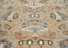 8x10 Mocha, Ivory, Gray Color Hand Knotted Oushak Wool Arts & Crafts Oriental Rug