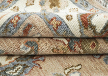 8x10 Mocha, Ivory, Gray Color Hand Knotted Oushak Wool Arts & Crafts Oriental Rug
