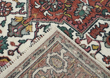 8x10 Pink, Ivory, Gold Color Hand Knotted Heriz Wool Traditional Oriental Rug