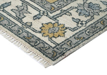 8x10 Ivory, Gold, Gray Color Hand Knotted Oushak Wool Traditional Oriental Rug