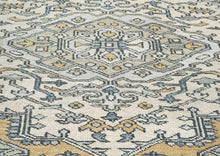 8x10 Ivory, Gold, Gray Color Hand Knotted Oushak Wool Traditional Oriental Rug