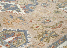 8x10 Mocha, Ivory, Slate Color Hand Knotted Oushak Wool Arts & Crafts Oriental Rug