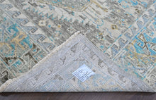 8x10 Gray, Aqua, Blue Color Hand Knotted Oushak Wool  Oriental Rug