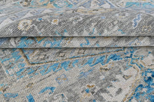 8x10 Gray, Aqua, Blue Color Hand Knotted Oushak Wool  Oriental Rug