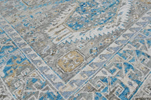 8x10 Gray, Aqua, Blue Color Hand Knotted Oushak Wool  Oriental Rug