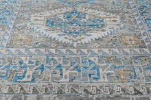 8x10 Gray, Aqua, Blue Color Hand Knotted Oushak Wool  Oriental Rug