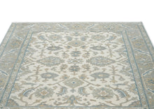 8x10 Ivory, Gray, Taupe Color Hand Knotted Oushak Wool Traditional Oriental Rug