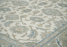 8x10 Ivory, Gray, Taupe Color Hand Knotted Oushak Wool Traditional Oriental Rug
