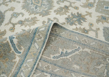 8x10 Ivory, Gray, Taupe Color Hand Knotted Oushak Wool Traditional Oriental Rug