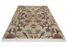 Multi Size Beige Sage Peach Color Hand Woven Kilim Jute Traditional Oriental Rug