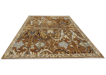 9x12 Hand Knotted Wool Mocha Ivory Oushak Arts & Crafts  Area Rug