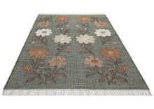 Multi Size Gray Moss Ivory Color Hand Woven Kilim Jute Traditional Oriental Rug