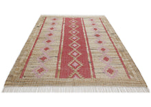 Multi Size Coral Beige Tan Color Hand Woven Kilim Jute Southwestern Oriental Rug