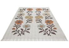 Multi Size Ivory Brown Orange Color Hand Woven Kilim Jute Traditional Oriental Rug