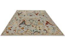 Multi Size Hand Knotted Wool Mint Gray Oushak Arts & Crafts  Area Rug